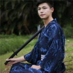 Kimono Coton Bleu pour homme