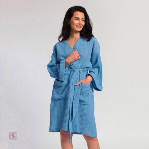 Kimono long en coton pour femme