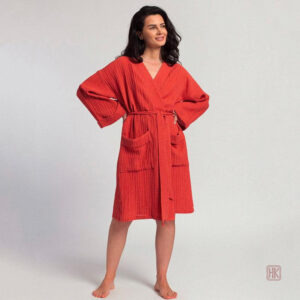 Kimono rouge en coton pour femme