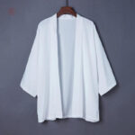 Kimono léger blanc à manches