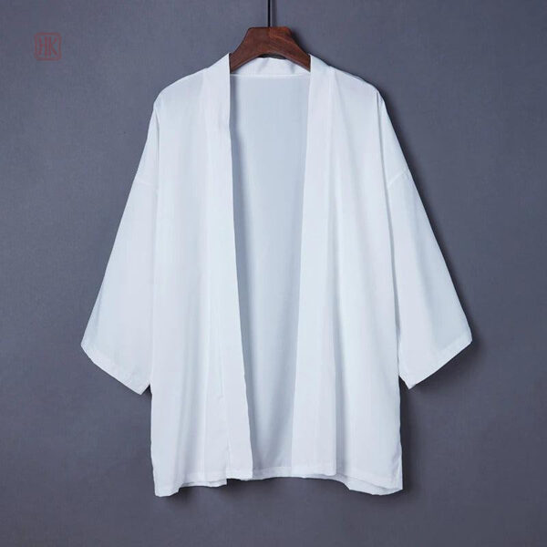 Kimono léger blanc à manches
