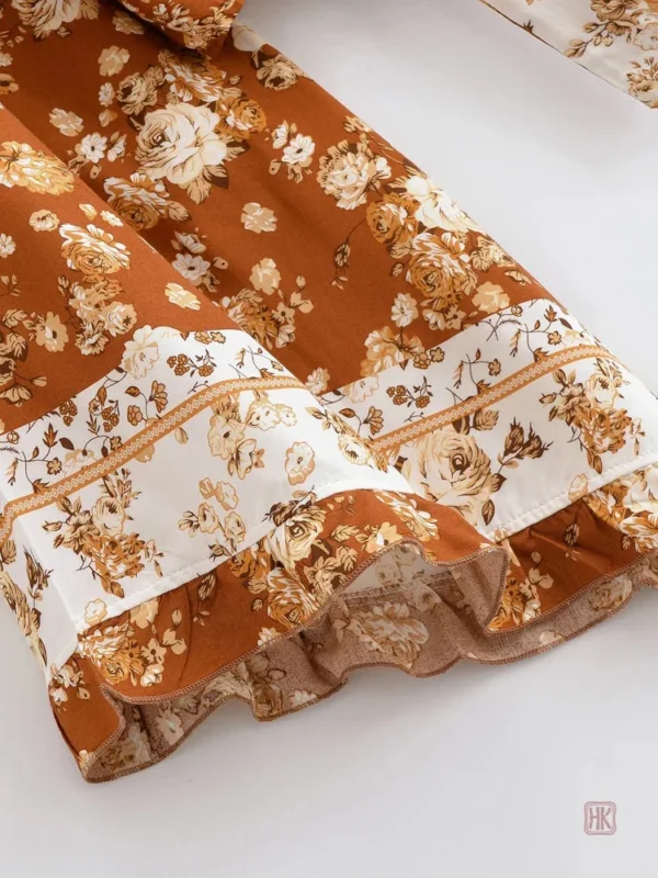 Kimono Court avec Imprimé Vintage