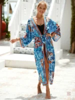 Kimono court soyeux élégant et léger
