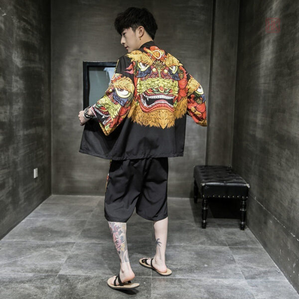 Veste kimono avec motifs colorés pour homme