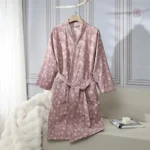 Peignoir kimono imprimé avec motifs floraux délicats
