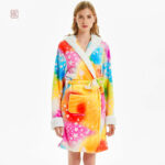 Pyjama kimono avec motif licorne, idéal pour la nuit
