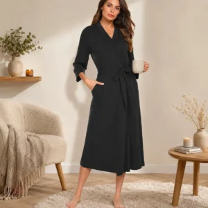 Kimono de nuit uni pour femme