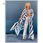 Kimono plage motif zébré élégant