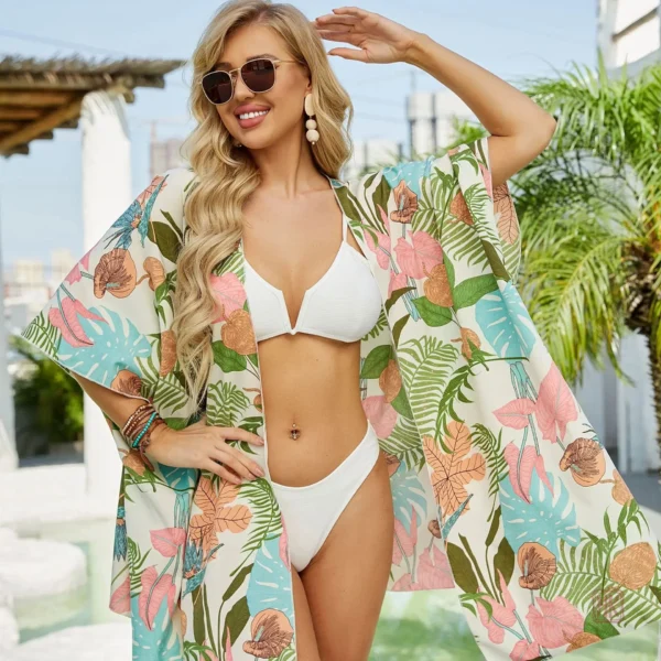 Veste de plage à motifs tropicaux pour un look décontracté