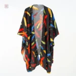 Veste kimono à motifs de plumes, idéale pour l'été