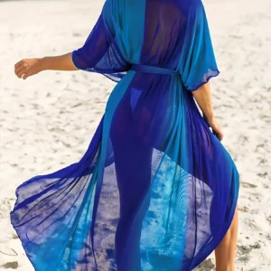 Robe Kimono légère avec un dégradé de bleu