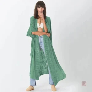 Veste kimono femme en tissu léger aux motifs bohèmes