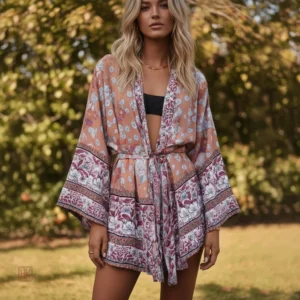 Kimono de plage bohème chic pour femme