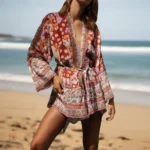 Kimono de plage bohème au design élégant