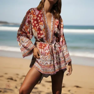 Kimono de plage bohème au design élégant