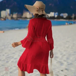 Robe Kimono légère avec volants, style boho