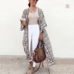Kimono élégant pour femme, parfait pour la plage ou les vacances