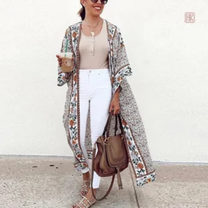 Kimono élégant pour femme, parfait pour la plage ou les vacances