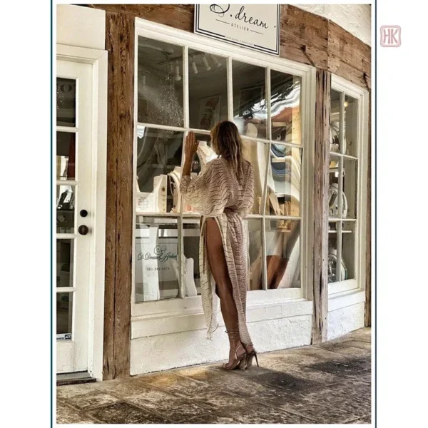 Veste de plage à fentes, style décontracté