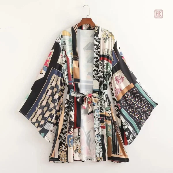 Kimono Femme élégant à motifs colorés