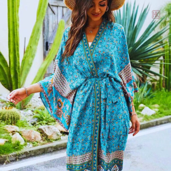 Robe kimono légère, parfaite pour la plage ou les vacances
