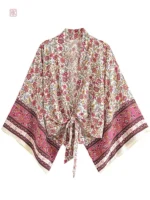 Robe kimono légère en rose