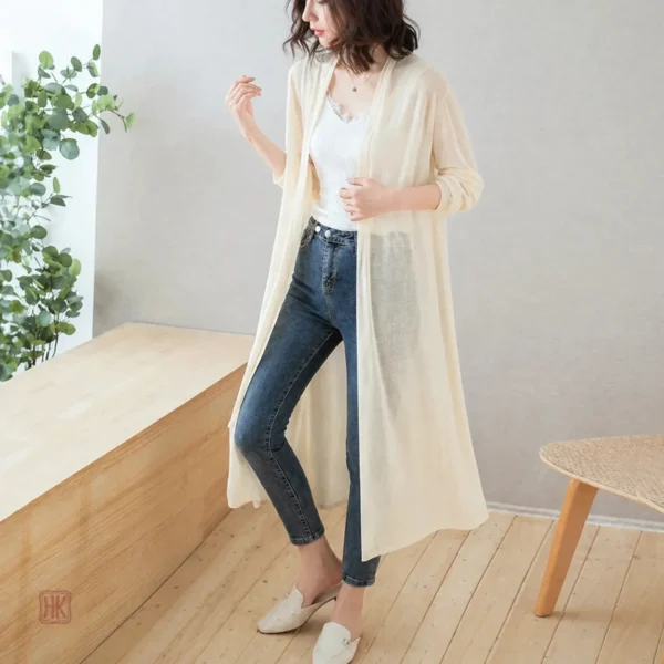kimono-de-plage-elegant-blanc-1 Kimono de Plage Élégant Blanc pour femme