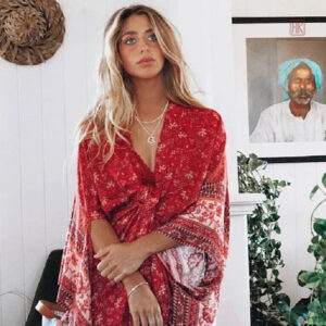 Kimono de plage en mousseline pour femme