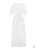 Kimono d'été blanc, idéal pour la plage et les vacances