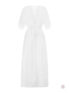 Kimono d'été blanc, idéal pour la plage et les vacances