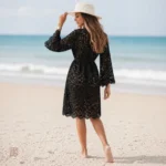 Robe kimono légère avec détails en dentelle