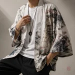 Kimono fleuri pour homme, idéal pour la plage