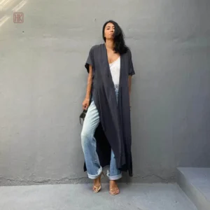 Vêtement léger d'été, kimono femme gris