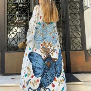 Kimono Plage Imprimé Bleu