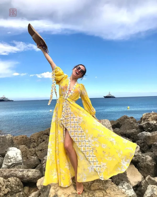 kimono-de-plage-jaune-d-ete-1 Kimono de plage jaune pour femme