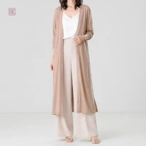 Kimono de plage kaki avec fentes élégantes