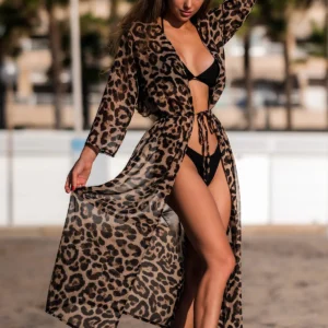 Kimono Léger Léopard pour plage