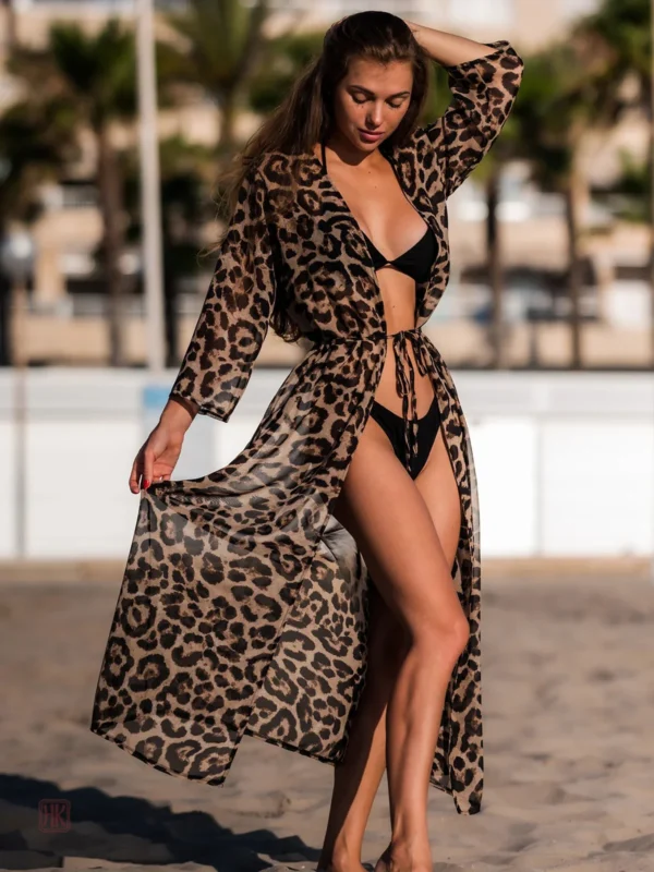 kimono-de-plage-leger-leopard-1 Kimono Léger Léopard pour plage
