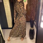 Robe de plage légère à imprimé animal