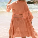 Vêtement d'été léger, style bohème, couleur orange