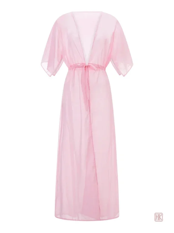 Kimono Femme léger en mousseline rose