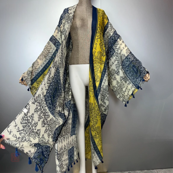 Kimono plage élégant, motif boho pour femme