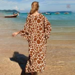 Kimono léger marron, parfait pour l'été et les vacances