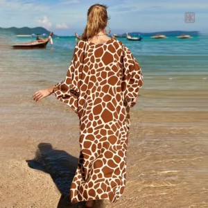 Kimono léger marron, parfait pour l'été et les vacances