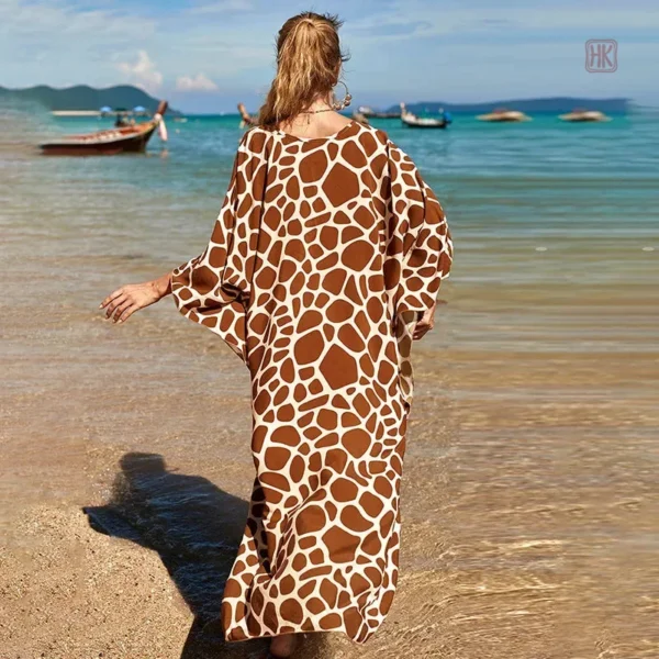 Kimono léger marron, parfait pour l'été et les vacances