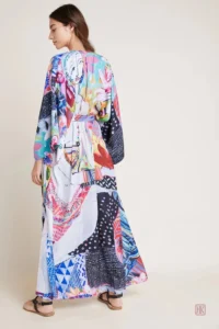 Maxi kimono féminin, idéal pour la plage et l'été