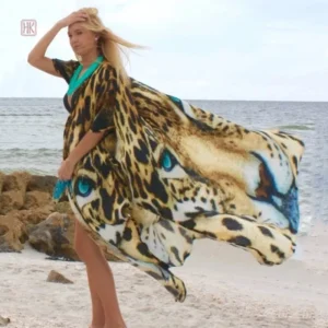 Robe kimono à motifs de tigre pour l'été