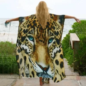 Kimono de plage léger avec motif animal