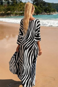 Robe kimono avec design zébré