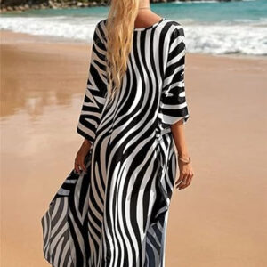 Robe kimono avec design zébré
